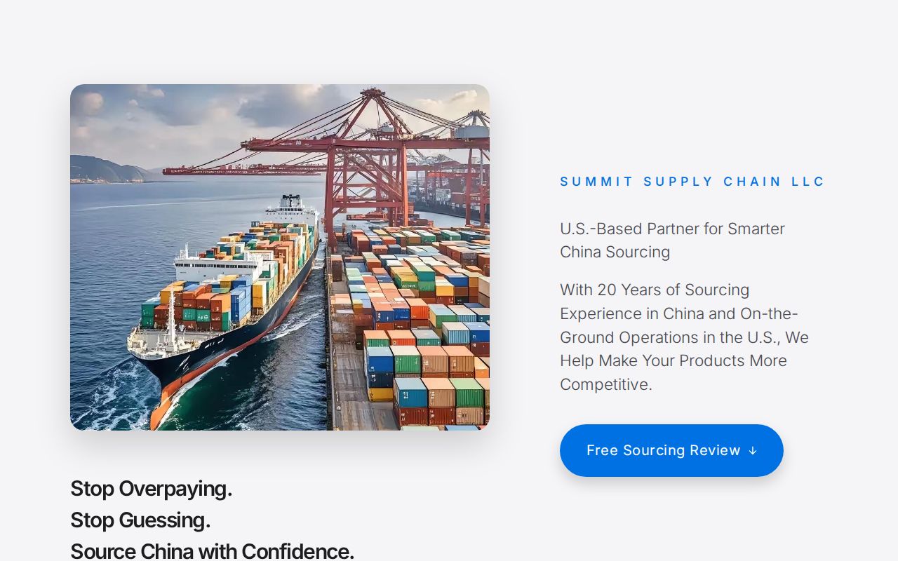 SSC｜Summit Supply Chain LLC | Strategic China Sourcing Partner